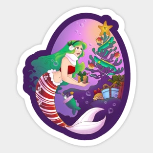 Mermaid Christmas Sticker